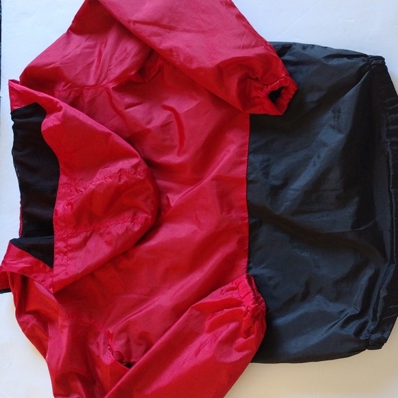 Southpole Windbreaker Men M Hoodie Red Black Zipped Pockets Colorblock Junior - Picture 7 of 7
